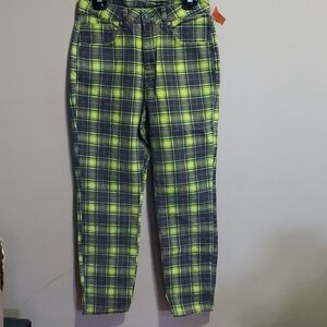 Ragged Priest Checkered Green and Black Mom Jeans Size 30